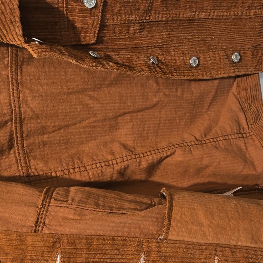 PACSUN Los Angeles Wide Wale Corduroy Jean Jacket Rust Brown Womens S EUC - Picture 7 of 9